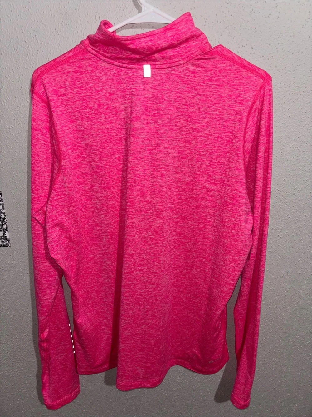Nike Women's Hot Pink Dri-FIT Half-Zip Pullover (size medium)